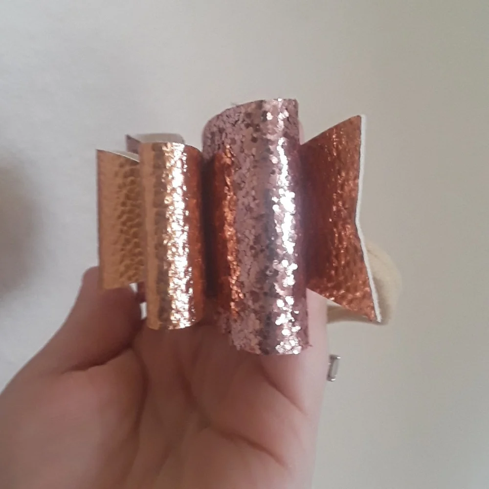 Faux leather  bow headband